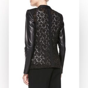 Lafayette 148 New York Stelly Leather Jacket With Lace Back- Like New~